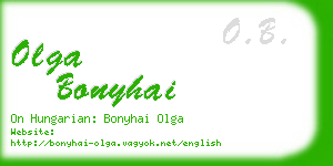 olga bonyhai business card